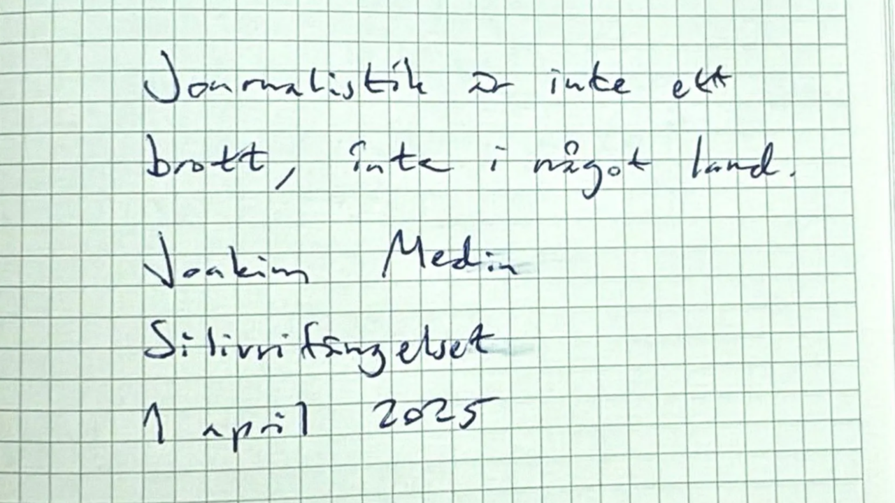 Det första meddelandet från Joakim Medin inifrån fängelset.