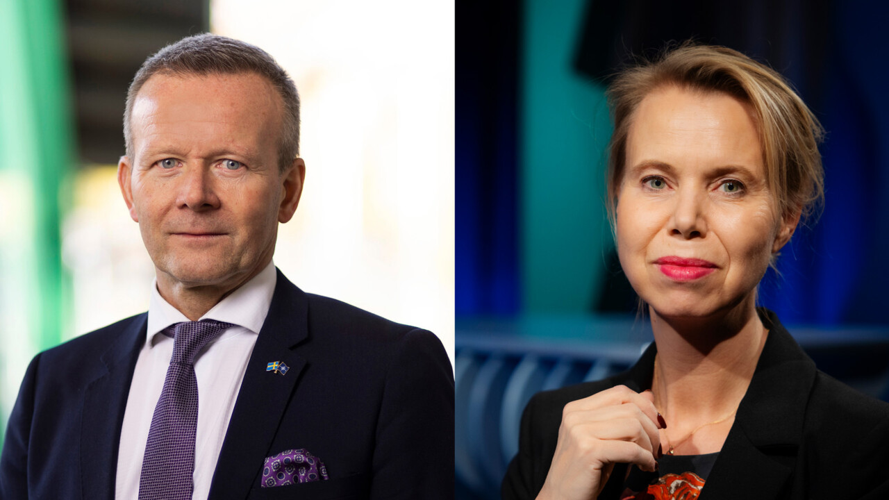 Mikael Frisell, generaldirektör MSB och Anne Lagercrantz, vd SVT.