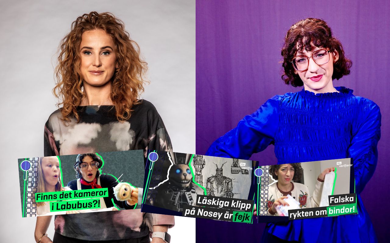 Josephine Keyser-Hattevig och Nina Kartal från Lilla Aktuellt tog emot Gyllene Bjällrans hederspris.