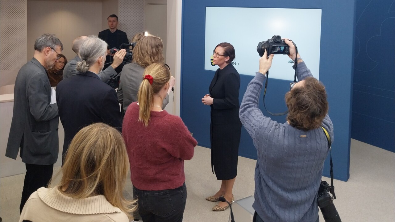 Sveriges utrikesminister Maria Malmer Stenergard efter pressträffen om Utrikesdepartementets konsulära arbete.