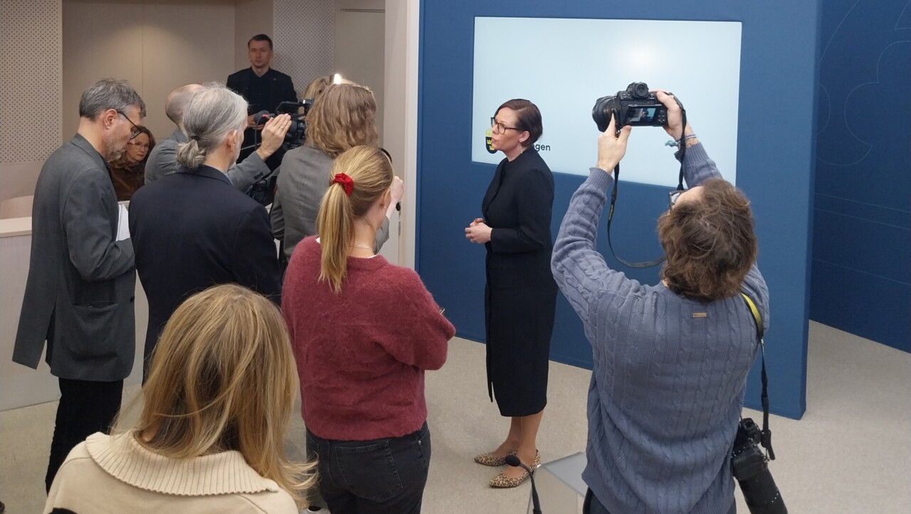 Sveriges utrikesminister Maria Malmer Stenergard efter pressträffen om Utrikesdepartementets konsulära arbete.