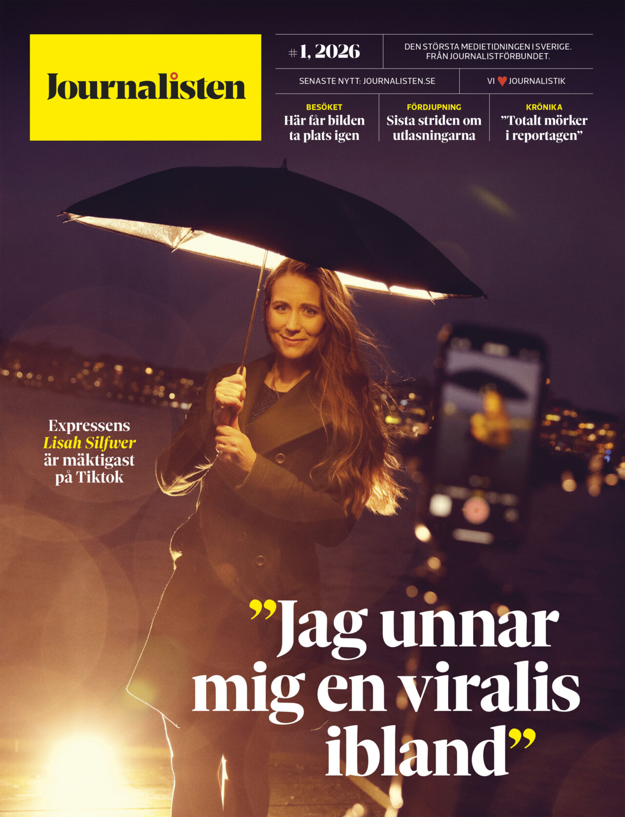 Expressens Tiktok-reporter Lisah Silfwer på Journalistens omslag.