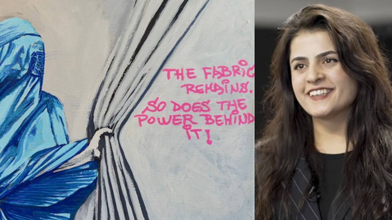 Ett verk av konstnären Suzanne Habib / Arrangören Najwa Alimi.